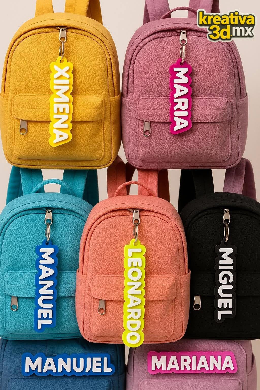 🎒 Llaveros tag Personalizado para Mochila – ¡Identifica con Estilo!
