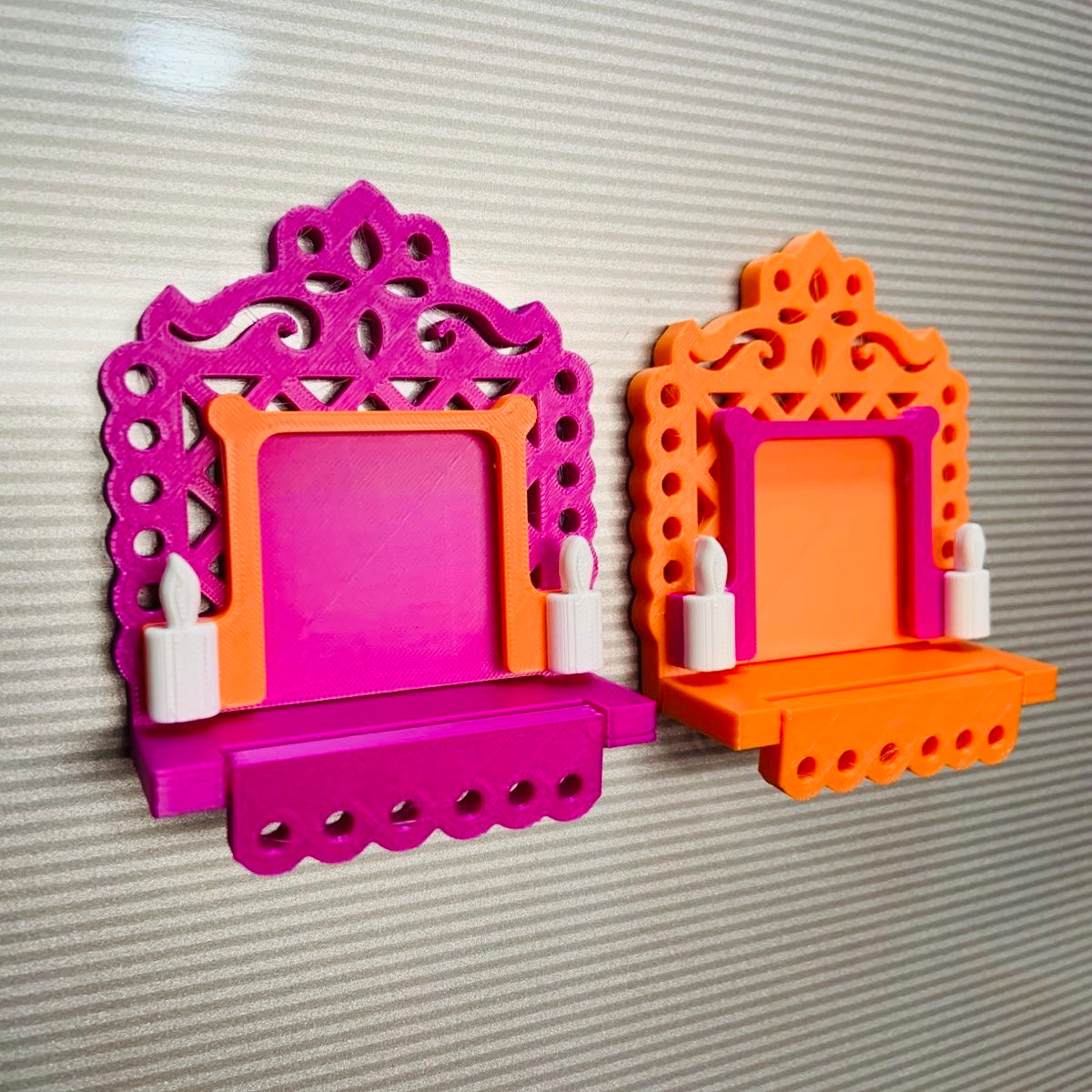 2 Mini Altares Magnéticos Día de Muertos – Con Velas Decorativas y Marco para Foto