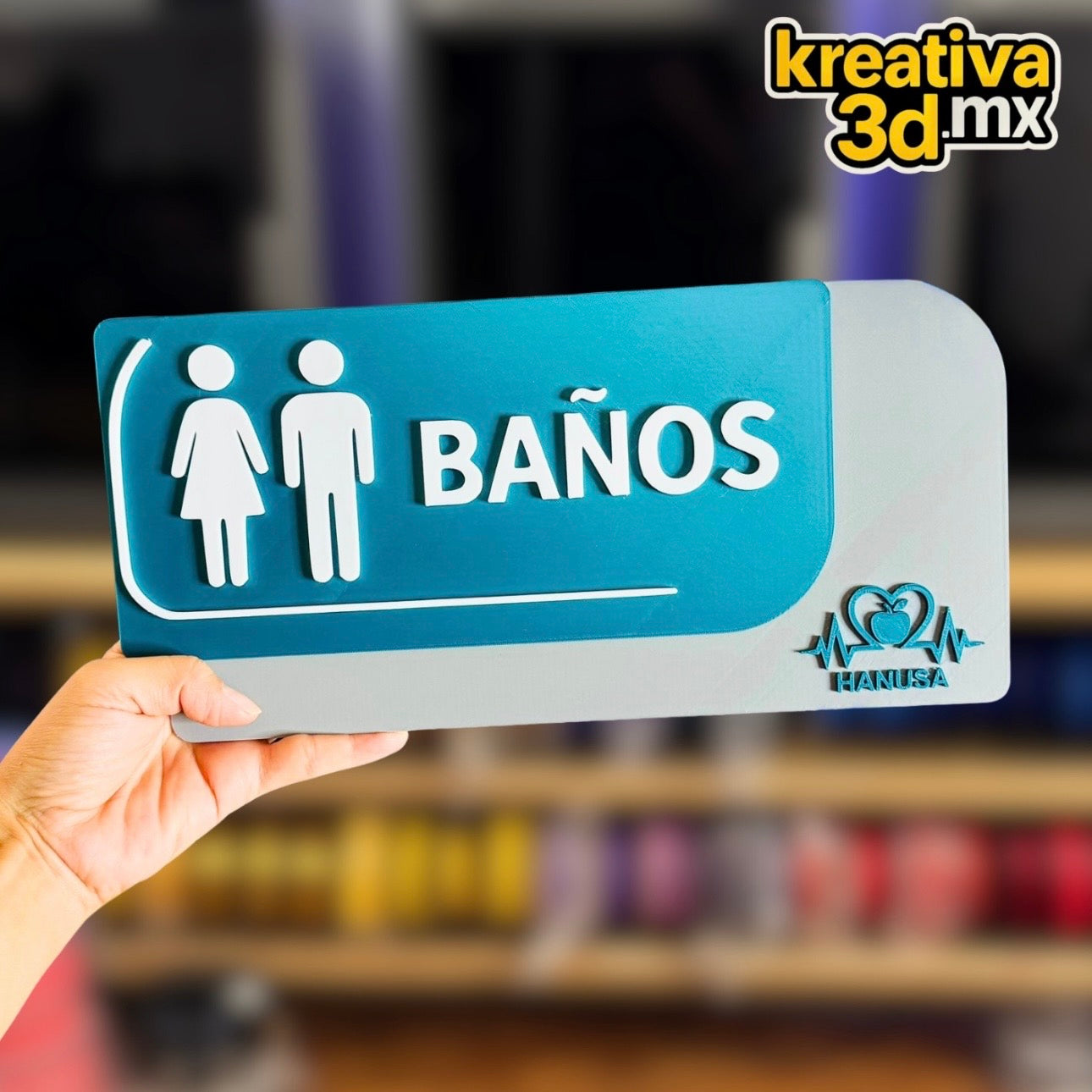 Señalética adherible Personalizada 20×12 cm (con logo)