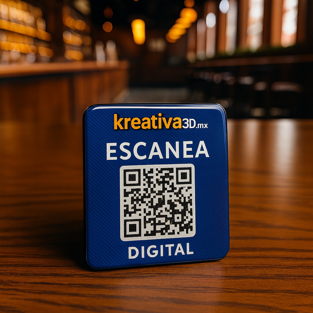 2-Letreros Digitales Personalizados con Chip NFC y Código QR- para mesas y barras
