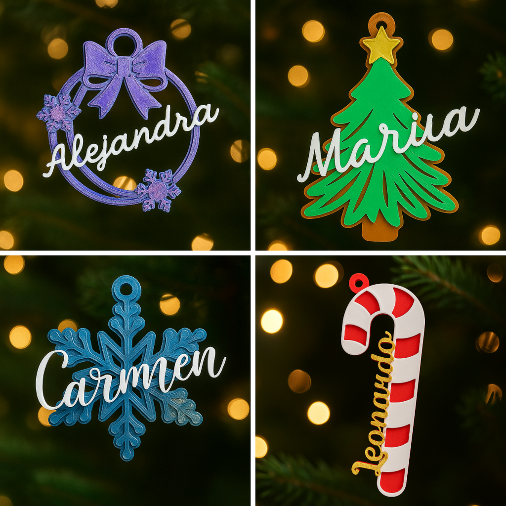 Set de 3- esferas Navideñas con Nombre Personalizadas