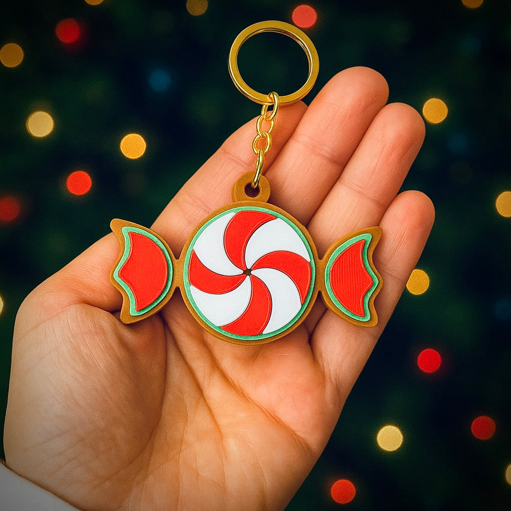 Set de 4- Llaveros Caramelo Navideño con Chip NFC