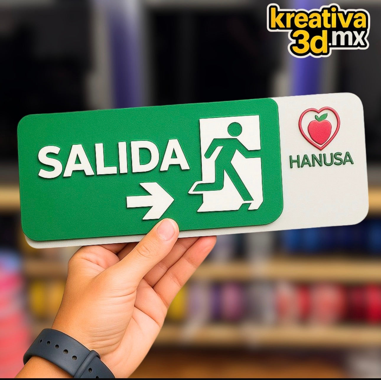 Señalética adherible Personalizada 20×12 cm (con logo)