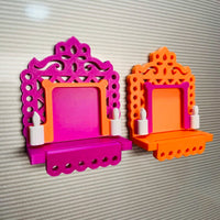 2 Mini Altares Magnéticos Día de Muertos – Con Velas Decorativas y Marco para Foto