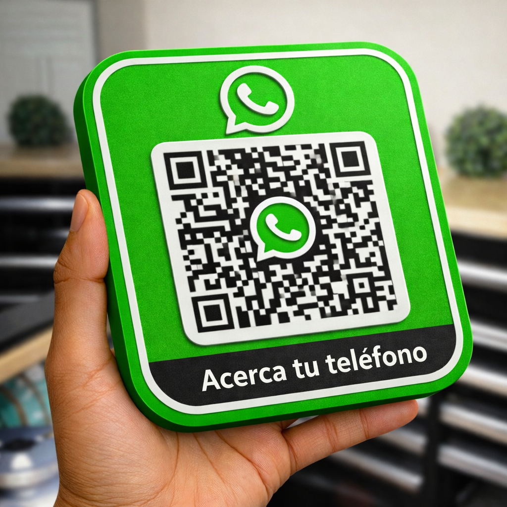 📲 Panel WhatsApp con QR / 18cm para Pared o Mostrador