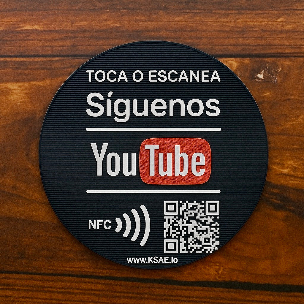 2-Letreros adhesivos Personalizados con NFC + QR para Redes Sociales