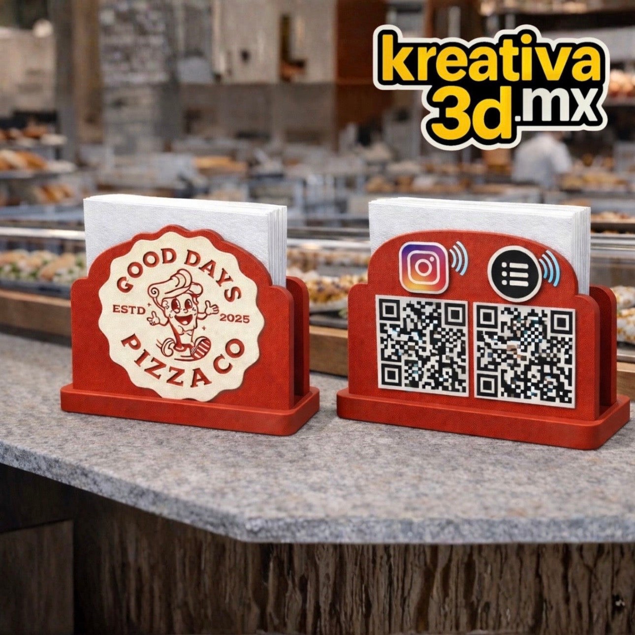 Servilletero Personalizado con QR/NFC