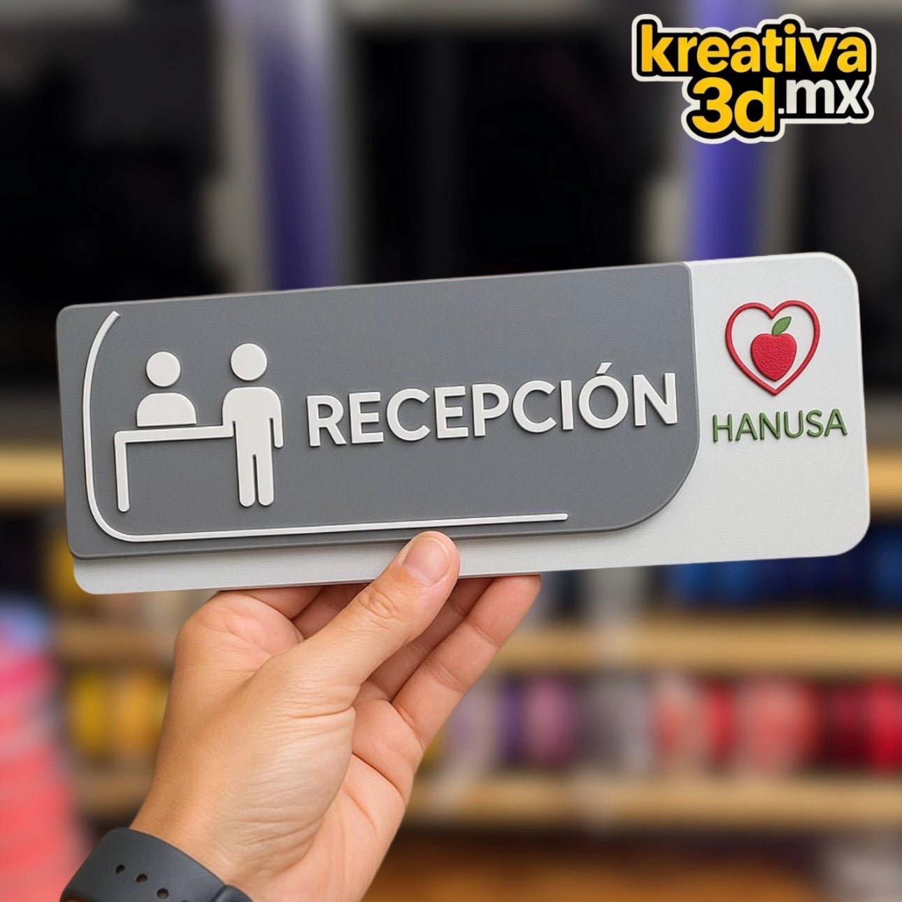 Señalética adherible Personalizada 20×12 cm (con logo)