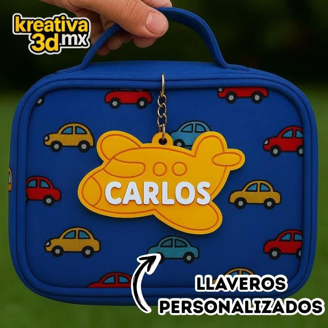 Set de 2- Llaveros tag Personalizados para Mochila con figuras