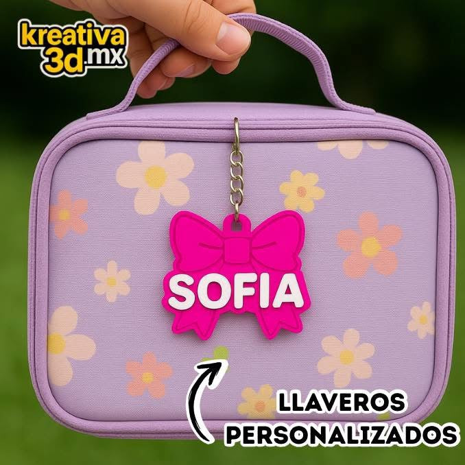 Set de 2- Llaveros tag Personalizados para Mochila con figuras
