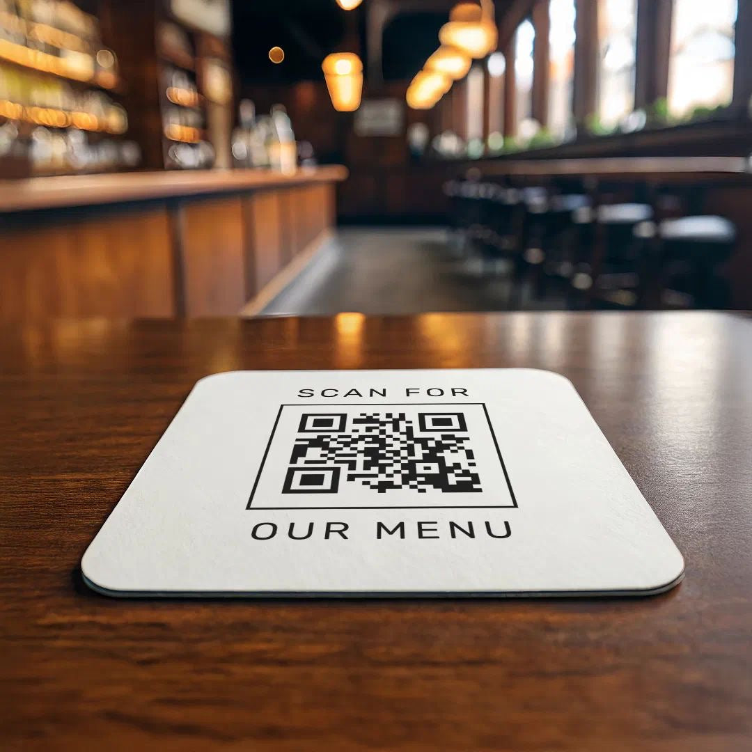2-Letreros Digitales Personalizados con Chip NFC y Código QR- para mesas y barras