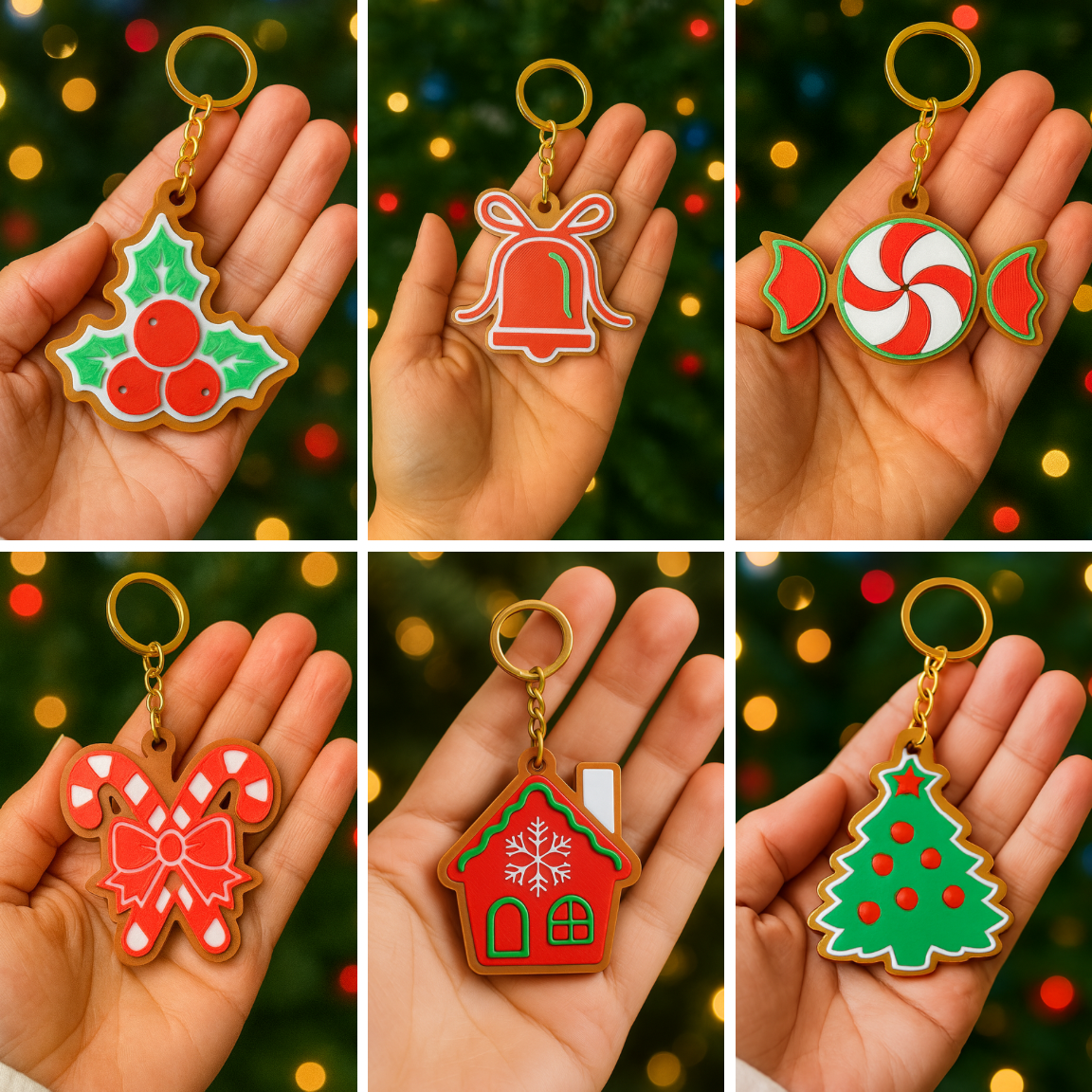 Set de 4 Llaveros Navideños con Chip NFC – Elige tus Diseños Favoritos