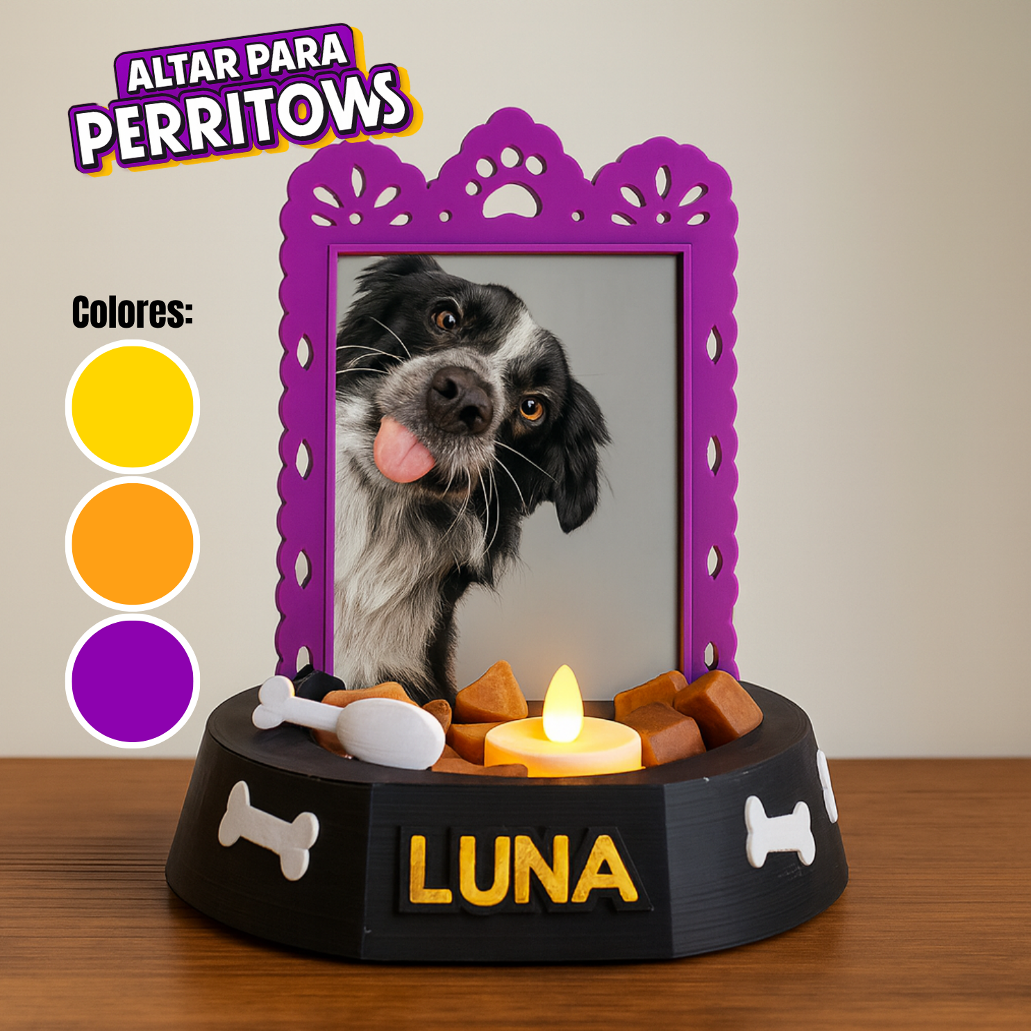 Altar Personalizado para Mascotas – Recuerdo Eterno Hecho en 3D
