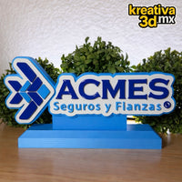 📢 Letrero 3D Personalizado con Logo (25 cm) | para Mostrador