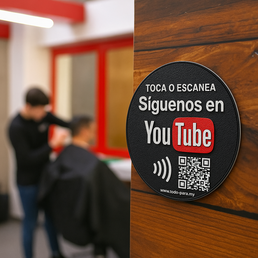 2-Letreros adhesivos Personalizados con NFC + QR para Redes Sociales
